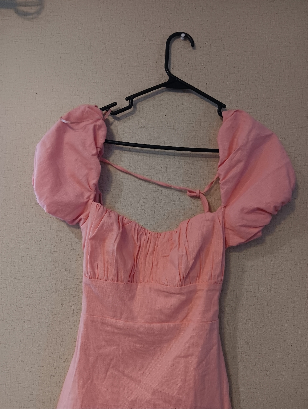 American Threads Emma Open Back Puff Sleeve Mini Dress Sz M - Picture 5 of 5
